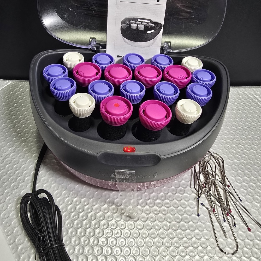 Remington Ionic Hot Rollers Velvet Hair Setter Curlers H-5600 3 Sizes EUC